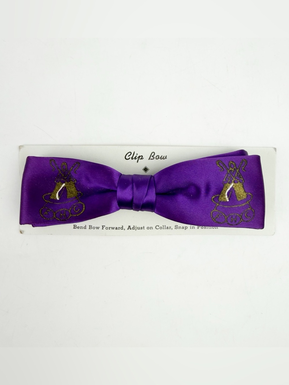 Vtg Odd Fellows FHC Encampment Purple Clip On Bow Tie Ormond Fraternity MCM New